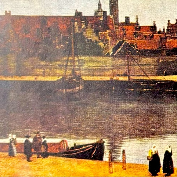 Johannes Vermeer View of Delft Original Vintage Fine Dutch Art Print 1930’s USA - Picture 4 of 7